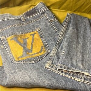 Upcycled,Custom made, Distressed,Luxury Inspired Men’s Jeans